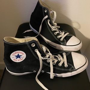 Converse Black/White High Tops 9.5